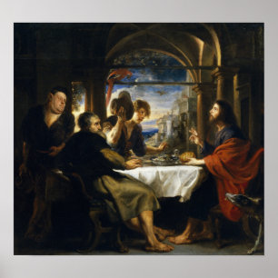 Rubens - Dinner At Emmaus 1638 Poster