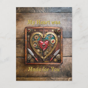 Rubies And Knives Heart Steampunk Series Postcard