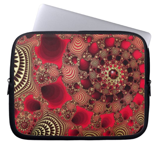 Rubies & Gold Laptop Sleeve (Front)