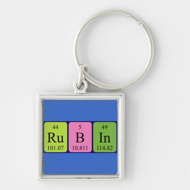 Rubin periodic table name keyring (Front)