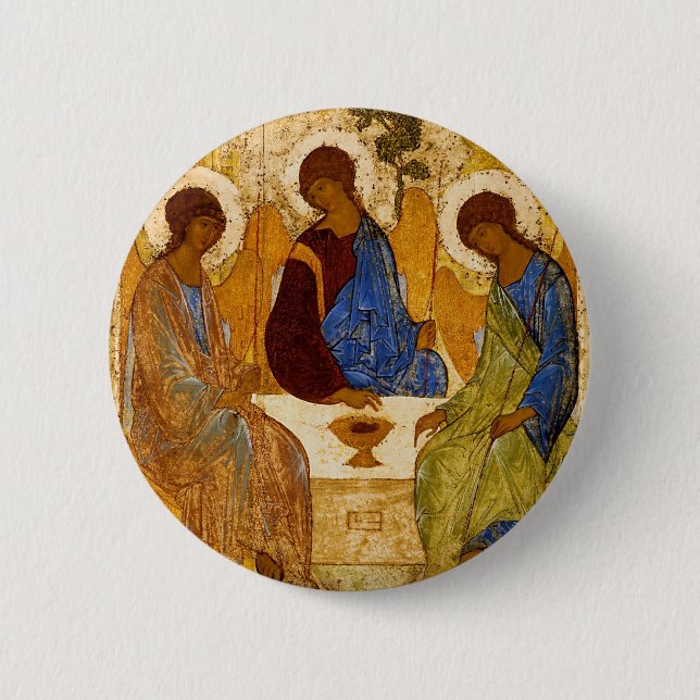 Rublev Trinity at the Table 6 Cm Round Badge (Front)
