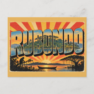 Rubondo Island Forest Lake Papyrus Vintage Travel  Postcard