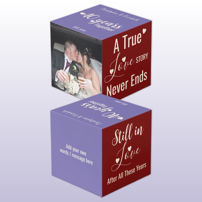 Ruby 40 years anniversary red purple photo cube (Creator Uploaded)