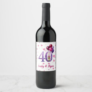 Ruby 40th Wedding Anniversary Bottle Label