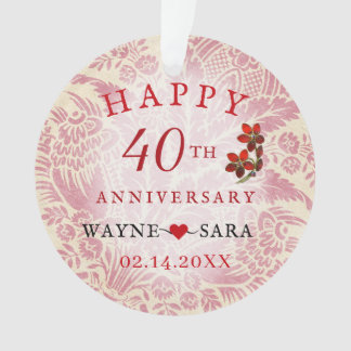 Ruby 40th Wedding Anniversary Ornament