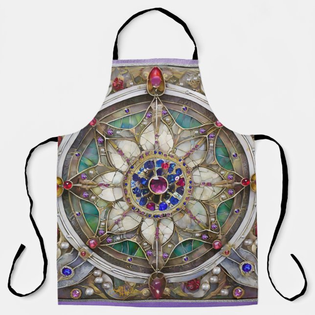 Ruby, Amethyst, Sapphire and, Pearl Mandala Apron (Front)