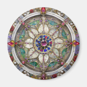 Ruby, Amethyst, Sapphire and, Pearl Mandala Magnet