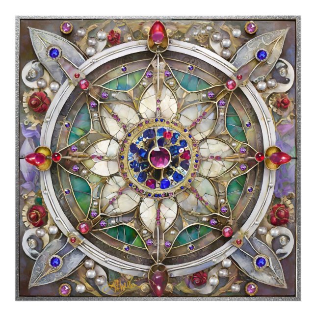 Ruby, Amethyst, Sapphire and, Pearl Mandala Photo Print (Front)