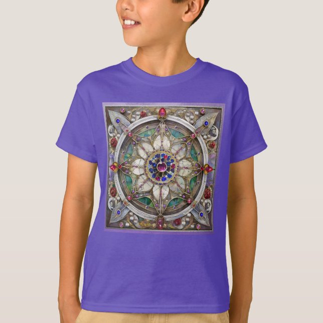 Ruby, Amethyst, Sapphire and, Pearl Mandala T-Shirt (Front)