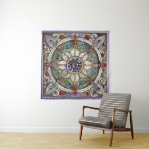 Ruby, Amethyst, Sapphire and, Pearl Mandala Tapestry
