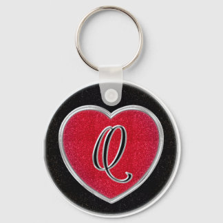 Ruby and Onyx Monogram Keychain