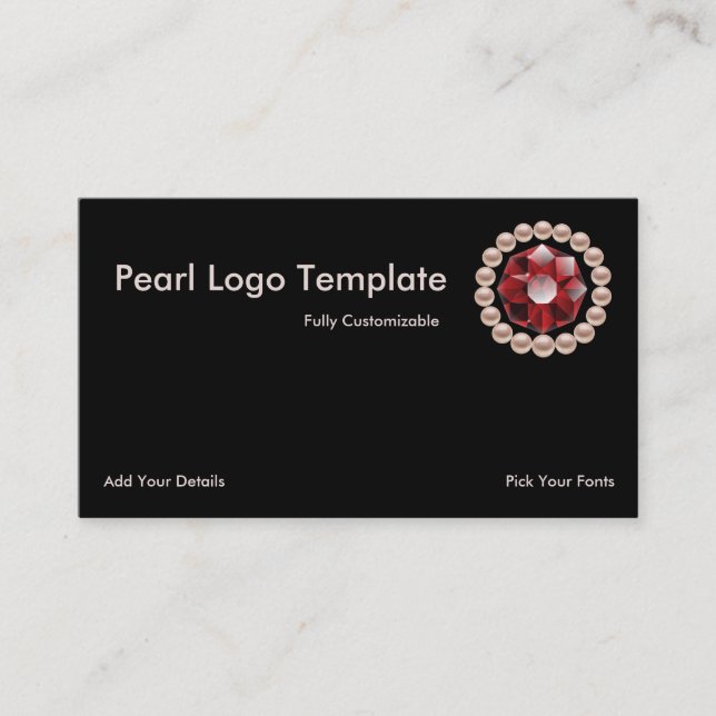 Ruby and Pearl Logo Business Card (Front)