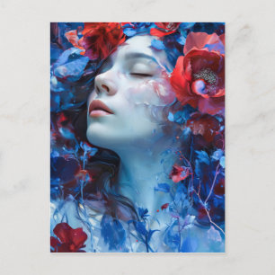 Ruby and Periwinkle Fantasy Woman Postcard