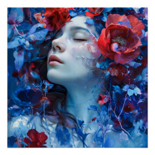 Ruby and Periwinkle Fantasy Woman Poster