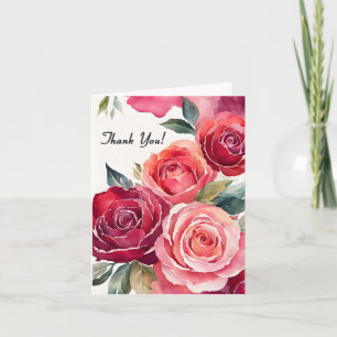 Ruby and Rose Floral Thank You Card