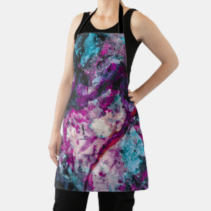 Ruby and Sapphire Crystal Geode Abstract Apron