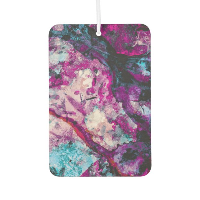 Ruby and Sapphire Crystal Geode Abstract Car Air Freshener (Front)