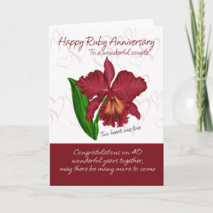 Ruby Anniversary Card - 40th Anniversary Card