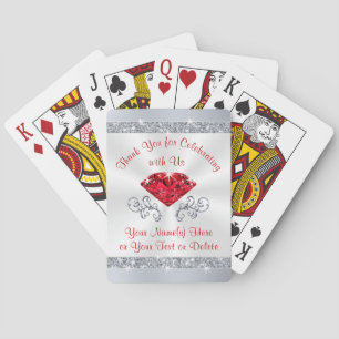 Ruby Anniversary Thank You Playing Card Favours