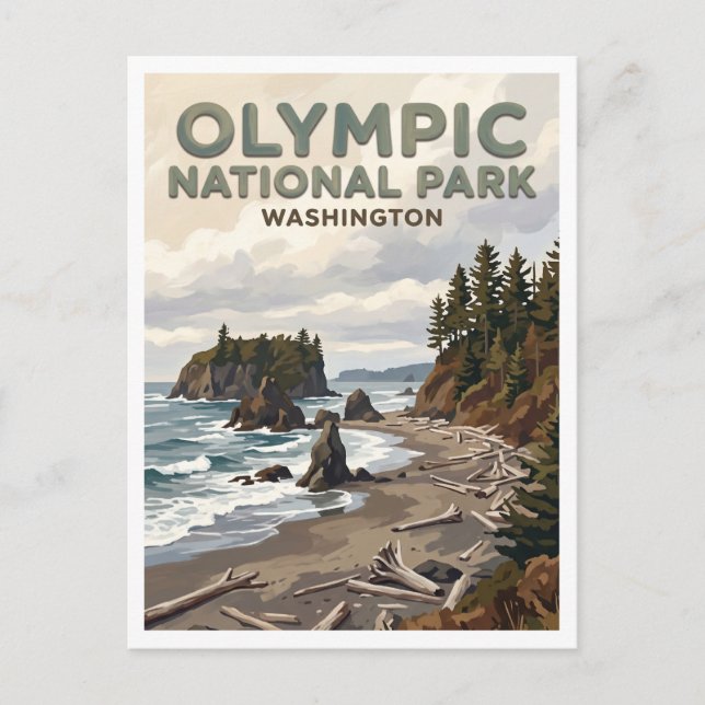 Ruby Beach Forks Washington Postcard (Front)