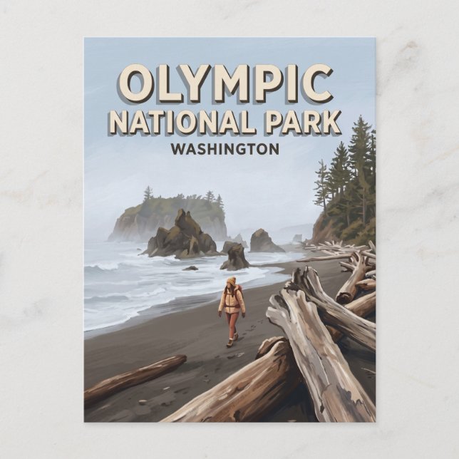 Ruby Beach Forks Washington Postcard (Front)