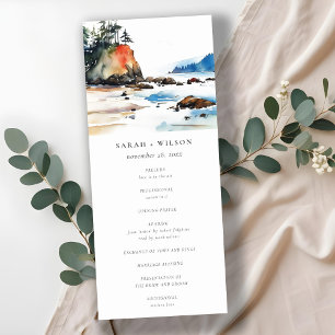 Ruby Beach Olympic National Park Wedding Program Invitation