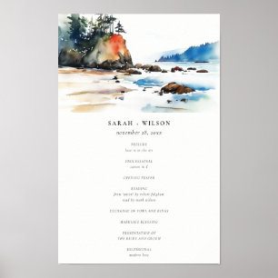 Ruby Beach Olympic National Park Wedding Program Poster