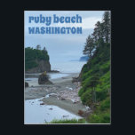 Ruby Beach Washington Olympic Twilight Travel Postcard<br><div class="desc">Hi there! Hope you like this photo I captured on my travels. Feel free to add your own text! Check my shop for more.</div>
