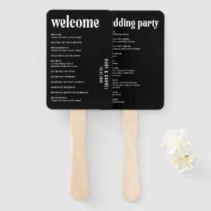 Ruby Black Modern Wedding Hand Fan
