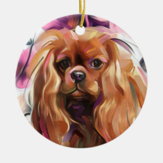Ruby Cavalier Christmas Ornament | Vintage Floral