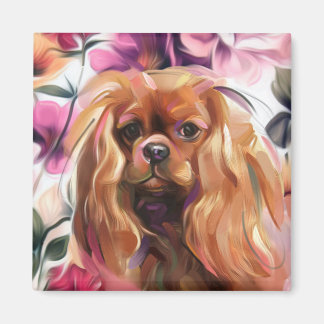 'Ruby' Cavalier dog art magnet