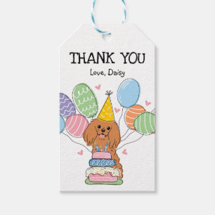 Ruby Cavalier King Charles Spaniel Birthday Gift Tags