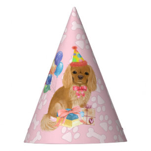 Ruby Cavalier King Charles Spaniel Birthday  Party Hat