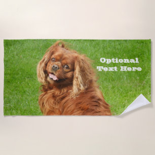 Ruby Cavalier King Charles Spaniel Dog Beach Towel