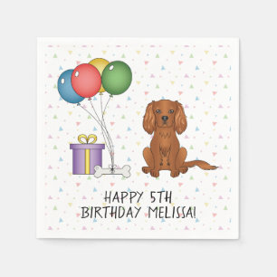 Ruby Cavalier King Charles Spaniel Dog - Birthday Napkin