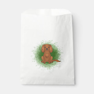 Ruby Cavalier King Charles Spaniel Dog On Green Favour Bags