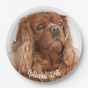 Ruby Cavalier King Charles Spaniel Dog Paper Plate