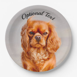 Ruby Cavalier King Charles Spaniel Dog Paper Plate