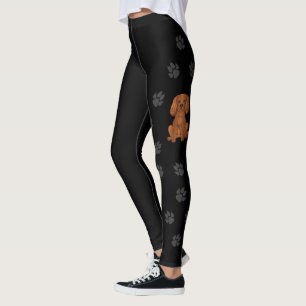 Ruby Cavalier King Charles Spaniel Dog & Paws Leggings