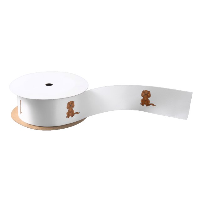 Ruby Cavalier King Charles Spaniel Dog Sitting Satin Ribbon (Spool)