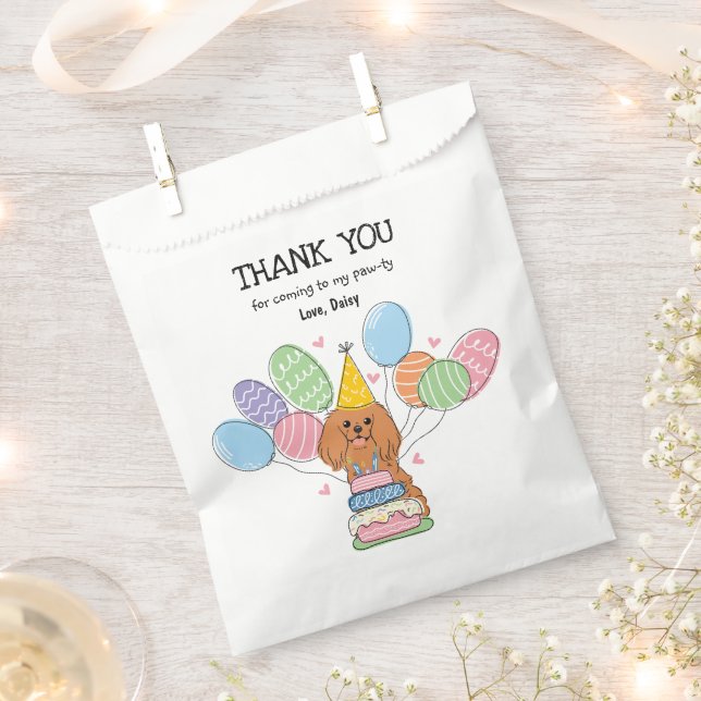Ruby Cavalier King Charles Spaniel Favour Bags (Clipped)
