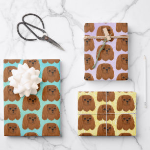 Ruby Cavalier King Charles Spaniel Gift  Wrapping Paper Sheet