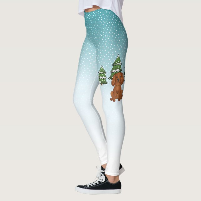Ruby Cavalier King Charles Spaniel In Winter Leggings (Left)
