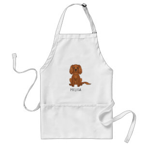 Ruby Cavalier King Charles Spaniel & Name Standard Apron