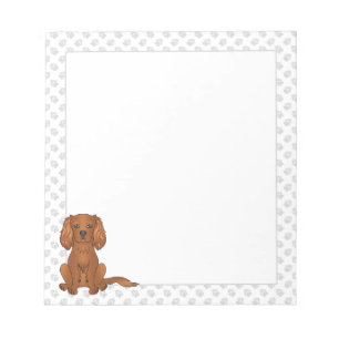Ruby Cavalier King Charles Spaniel & Paws Notepad
