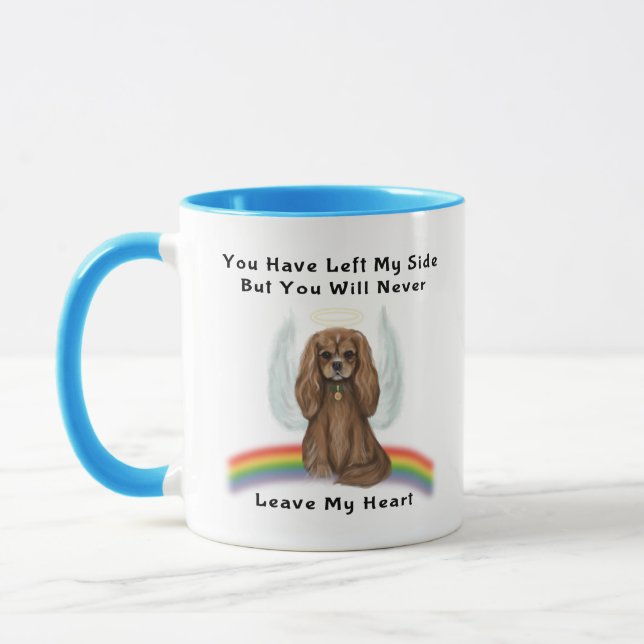 Ruby Cavalier Pet Loss Memorial Gift Mug (Left)
