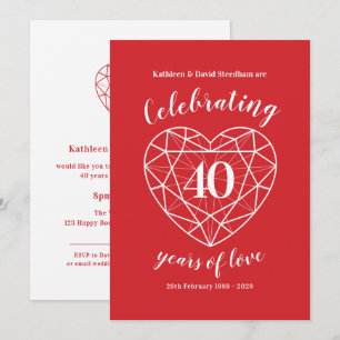 Ruby celebrating 40 years of love party invites