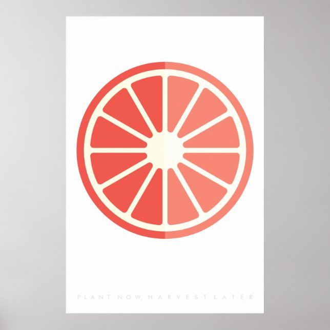 Ruby Citrus Retro Fruit Poster 60's 70's Quote (Front)
