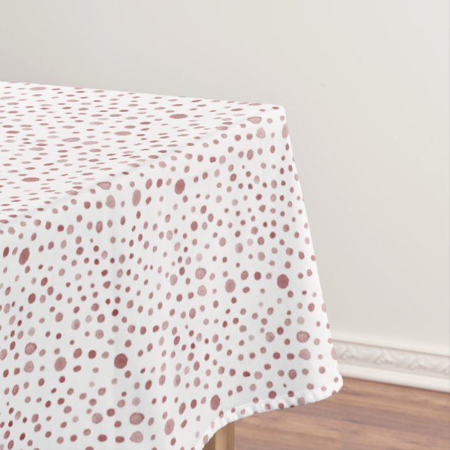 Ruby Confetti Watercolor Dots Table Cloth (In Situ)