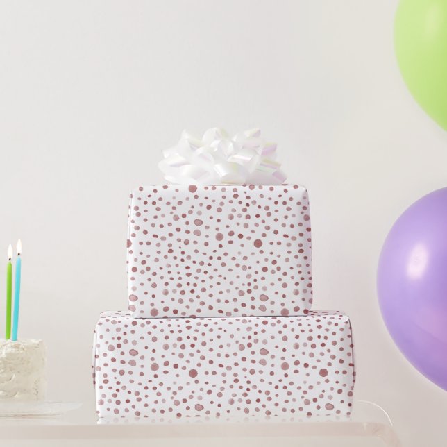Ruby Confetti Watercolor Dots Wrapping Paper (Party Gifts)